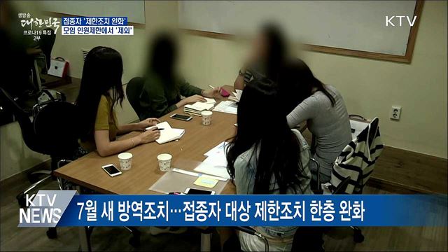 접종자 '제한조치 완화'···모임 인원제한 제외
