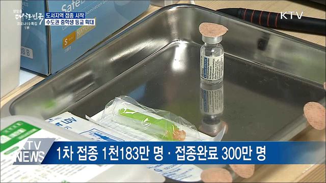 도서지역 접종 시작···수도권 중학생 등교 확대