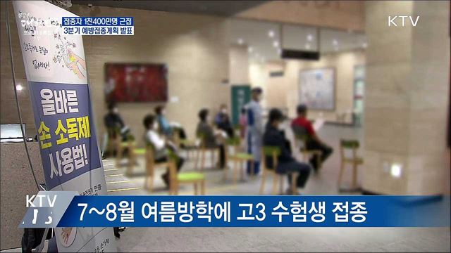 접종자 1천400만명 근접···3분기 접종계획 발표