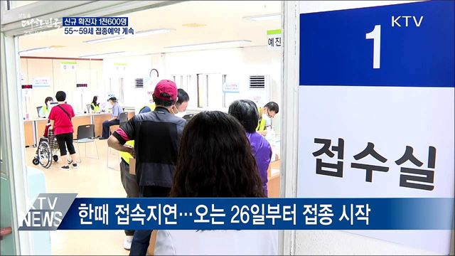 신규확진 1천600명···55~59세 접종예약 계속