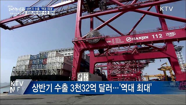 상반기 수출 '역대 최대'···코로나19 이전 회복