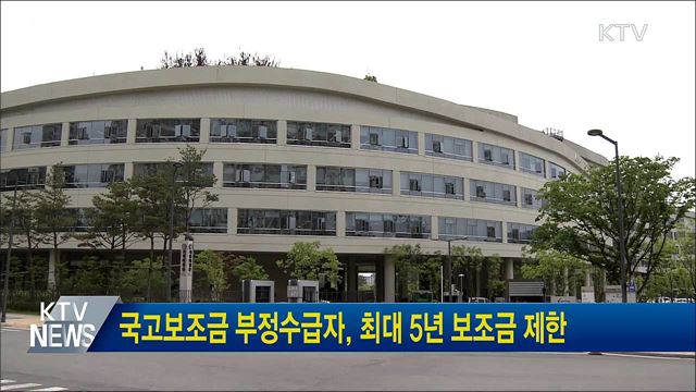 국고보조금 부정수급자, 최대 5년 보조금 제한