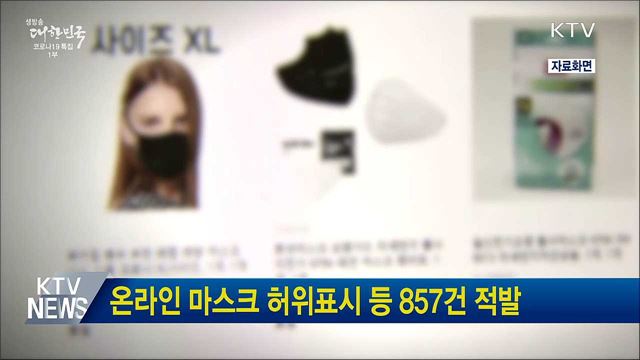 온라인 마스크 허위표시 등 857건 적발