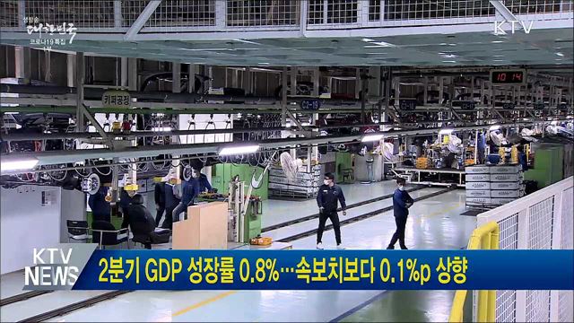 2분기 GDP 성장률 0.8%···속보치보다 0.1%p 상향