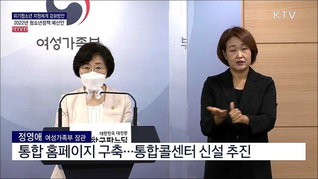 위기청소년 지원체계 강화방안 및 2022년 청소년정책 예산안