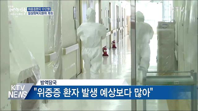 위중증환자 612명···일상회복지원위 개최
