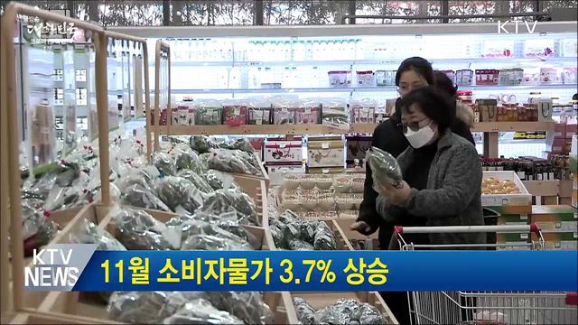 11월 소비자물가 3.7% 상승