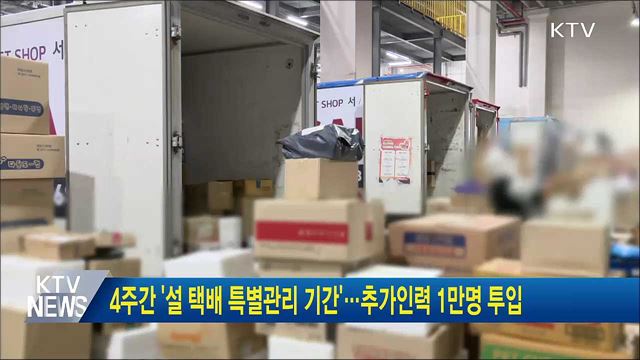 4주간 '설 택배 특별관리 기간'···추가인력 1만명 투입