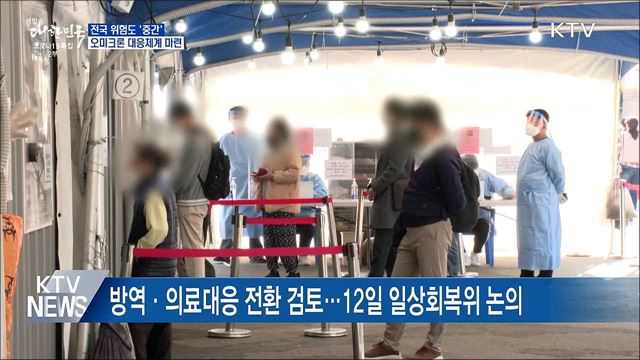 전국 위험도 '중간'···오미크론 대응체계 마련