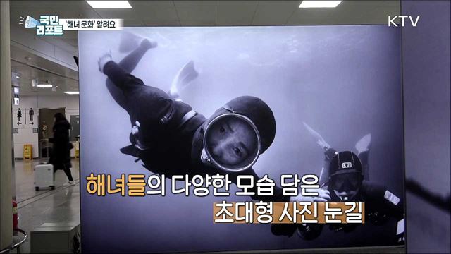 제주 관광객 눈길 끄는 '초대형 해녀 사진’