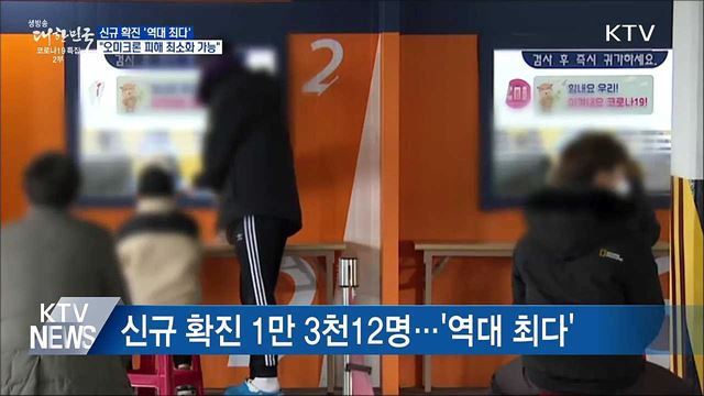 '역대 최다' 확진···"오미크론 피해 최소화 가능"