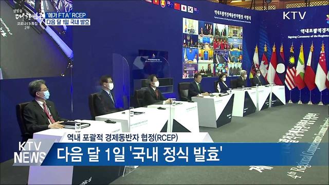 '메가 FTA' RCEP, 다음 달 1일 국내 발효