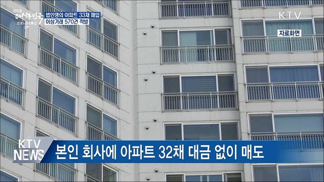 법인 명의로 아파트 33채 매입···이상거래 570건 적발