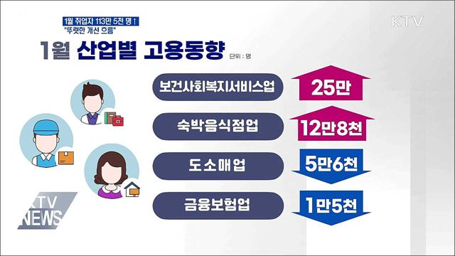 1월 고용 113만 5천 명↑···"뚜렷한 개선"