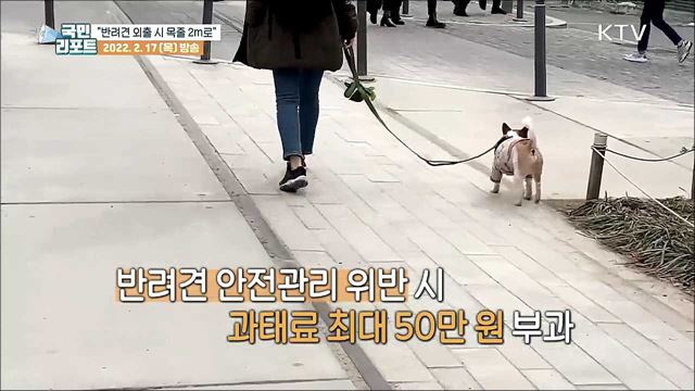 반려견 외출 시 '목줄 길이 2m 이내' 준수