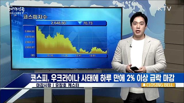 코스피, 우크라이나 사태에 하루 만에 2% 이상 급락 마감 [증권시장]