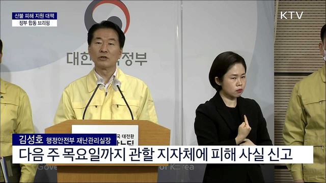 산불 피해 지원 대책 정부 합동 브리핑