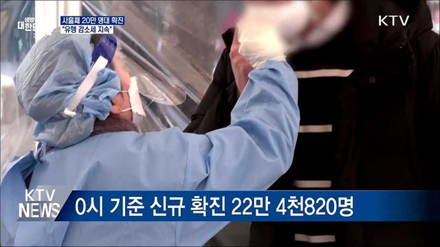 사흘째 20만 명대 확진···"유행 감소세 지속"