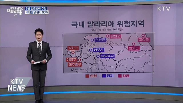 5월부터 말라리아 주의···국내발생이 93%