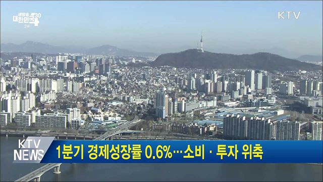 1분기 경제성장률 0.6%···소비·투자 위축