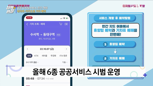 네이버·카카오로 기차 예매 가능해진다···공공디지털 민간개방