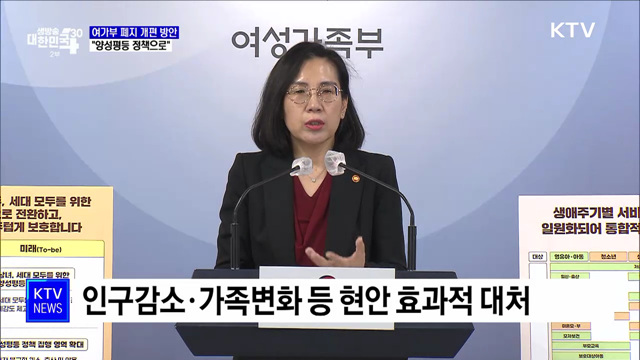 "여성 중심에서 양성평등 정책으로 전환"