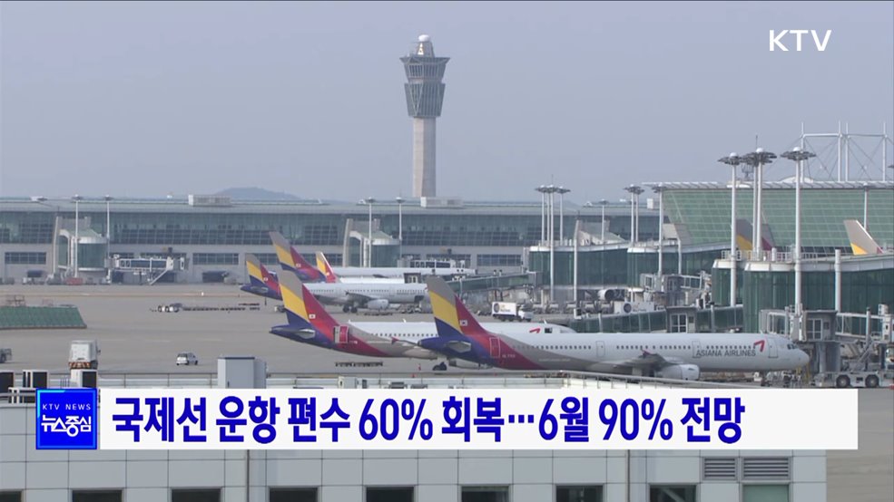 국제선 운항 편수 60% 회복···6월 90% 전망