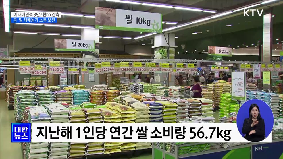 벼 재배면적 3만7천ha 감축···콩·밀 재배 소득 보전 [정책현장+]