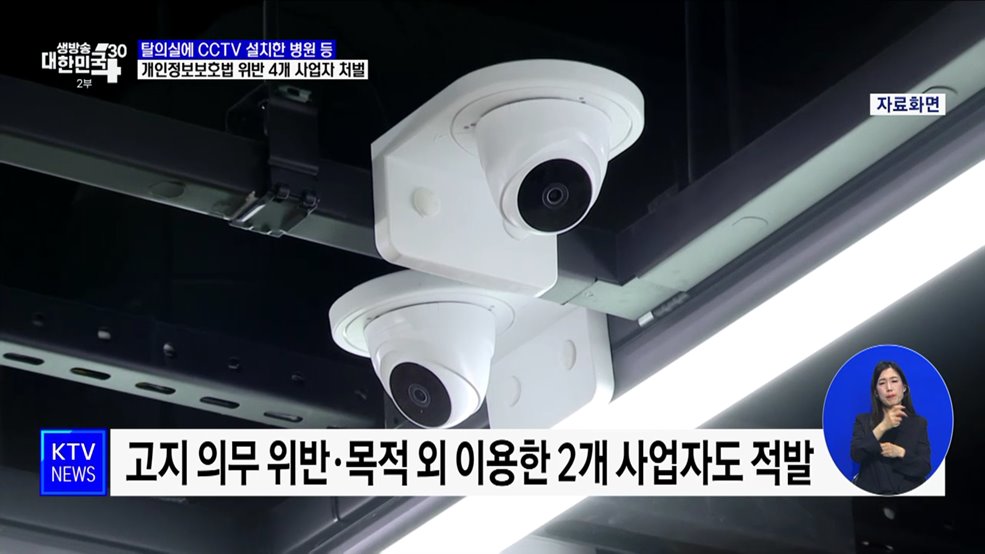 탈의실에 CCTV 설치한 병원 등 개인정보보호법 위반 사업자 처벌