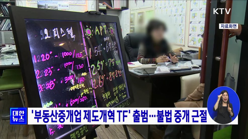 '부동산중개업 제도개혁 TF' 출범···불법 중개 근절