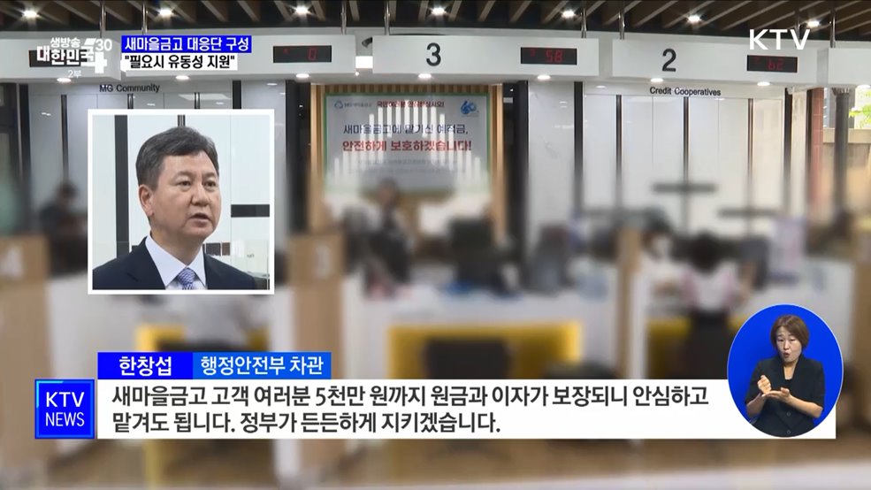 새마을금고 범정부 대응단 구성···"필요시 유동성 지원"