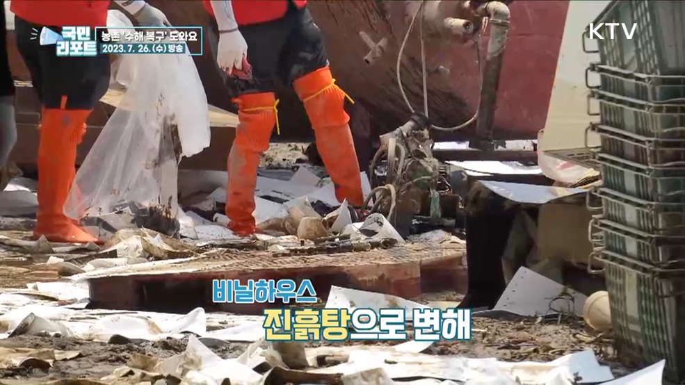 농촌 힘내세요, 수해 현장 찾은 자원봉사들