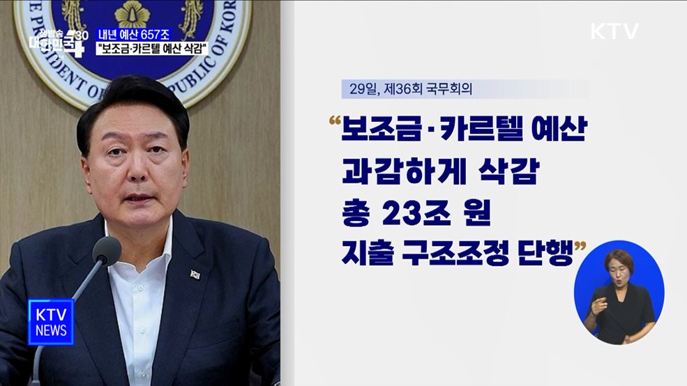 내년 예산 657조 규모···"보조금·카르텔 예산 삭감"