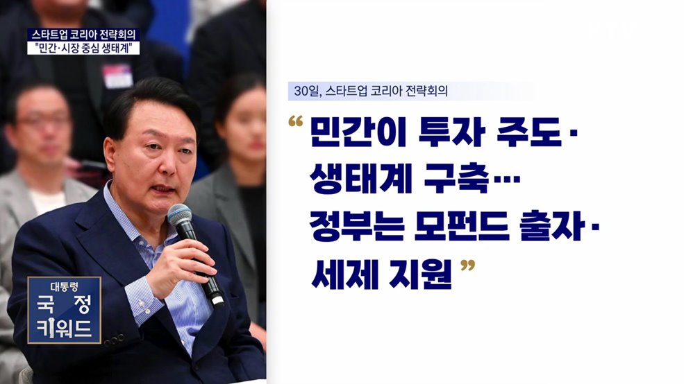 대통령 국정키워드 - 스타트업 코리아 전략회의···"민간·시장 중심 생태계"