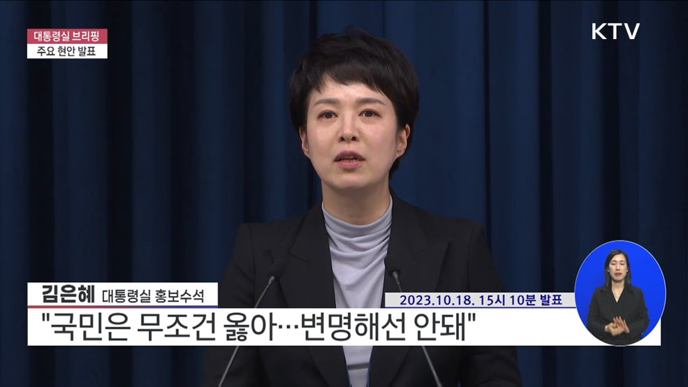 대통령실 브리핑 - 주요 현안 발표 김은혜 대통령실 홍보수석