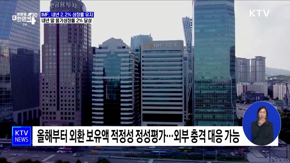 IMF 내년 2.2% 성장률 유지···"고금리 기조 유지해야"