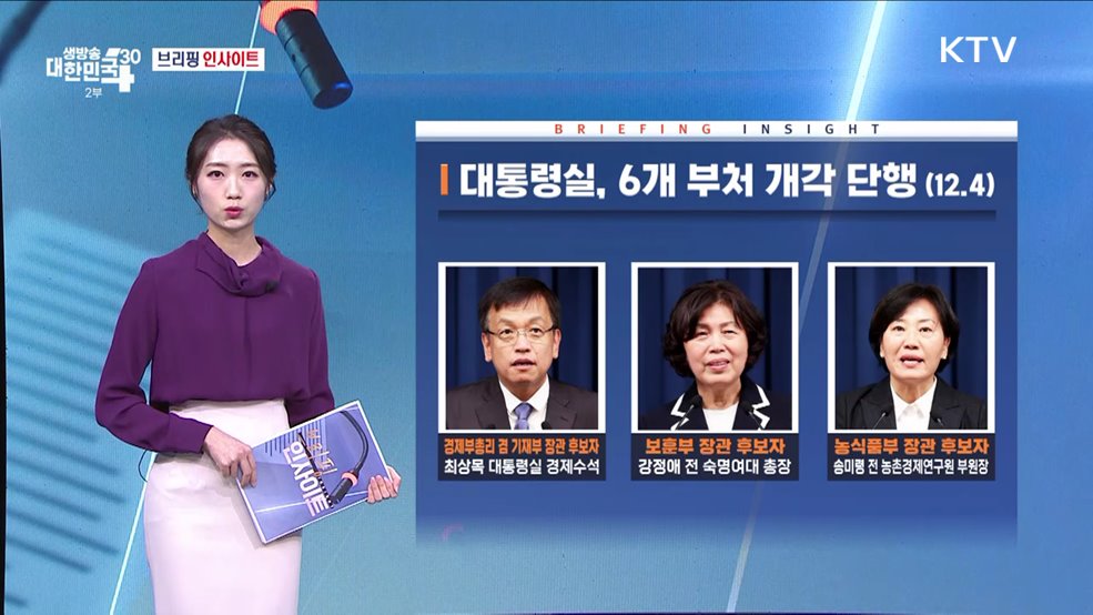 대통령실, 6개 부처 개각 단행 (12.4) [브리핑 인사이트]