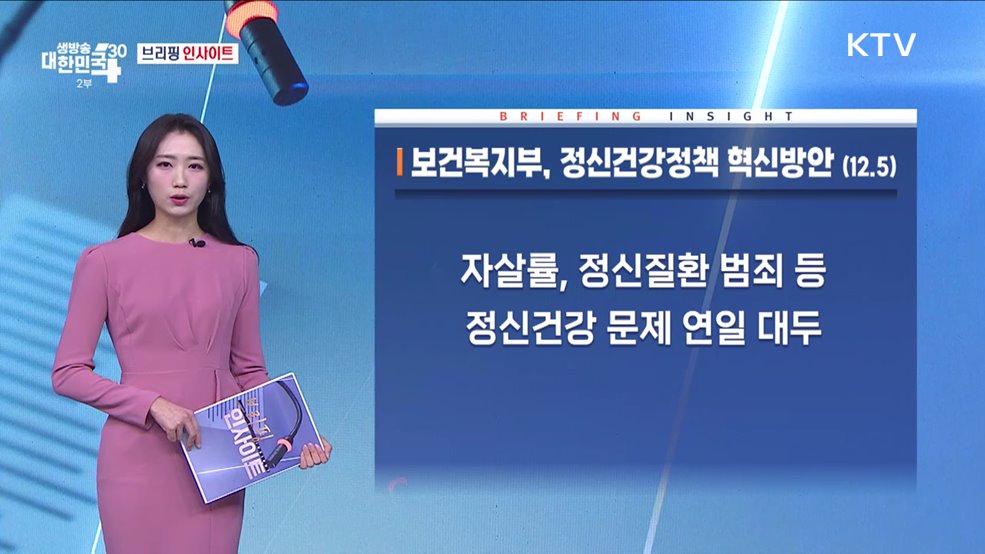 보건복지부, 정신건강정책 혁신방안 (12.5) [브리핑 인사이트]