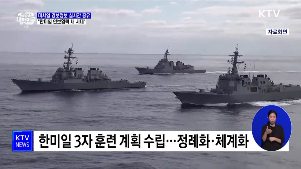 한미일, 北 미사일 경보정보 실시간 공유···"안보협력 새 시대"