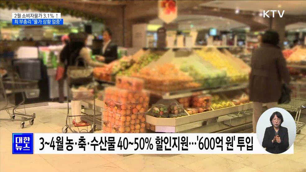 과일 41.2% 상승···"농·축·수산물 가격안정 총력대응"