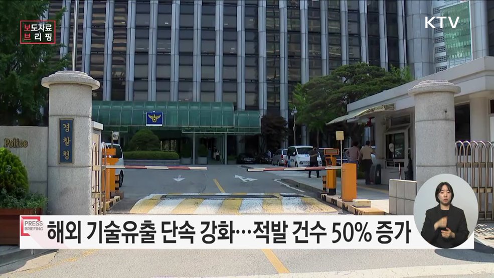 해외 기술유출 범죄 단속 강화 상반기 적발 건수 전년 대비 50% 증가