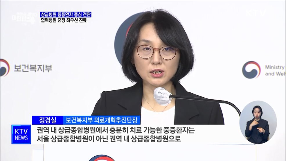 상급병원 중증환자 중심 전환···협력병원 요청 최우선 진료