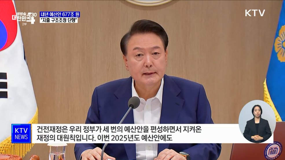 내년 예산 677조 원···"건전재정 기반 약자복지 확충"