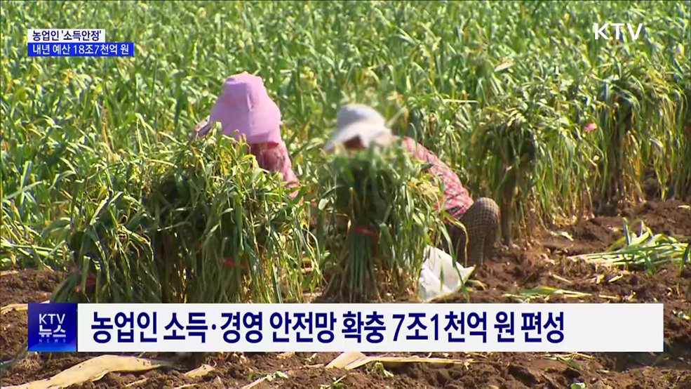 농업인 '소득안정' 초점···18조7천억 원 편성