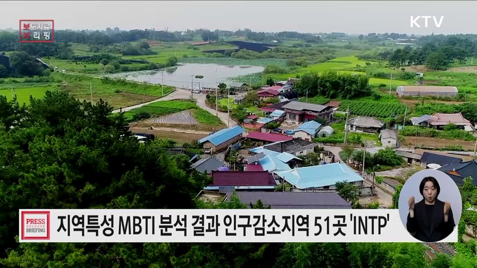 '지역특성 MBTI'로 지역의 희망하는 맞춤형 정책수립 지원