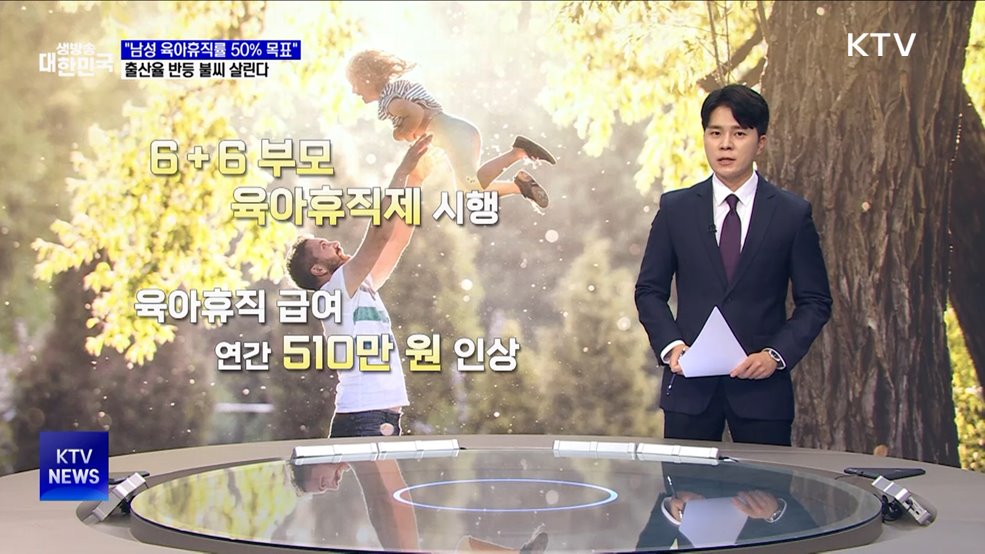 "남성 육아휴직률 50% 목표" 출산율 반등 불씨 살린다