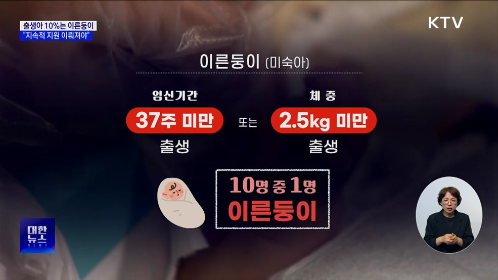 출생아 10%는 이른둥이···"지속적 지원 이뤄져야"