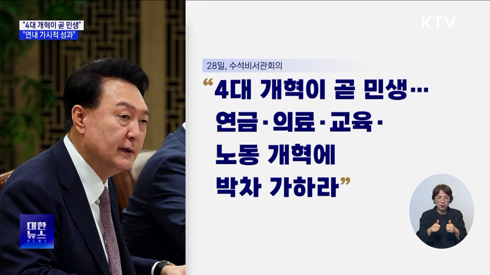 "4대 개혁이 곧 민생···연내 가시적 성과 내야"