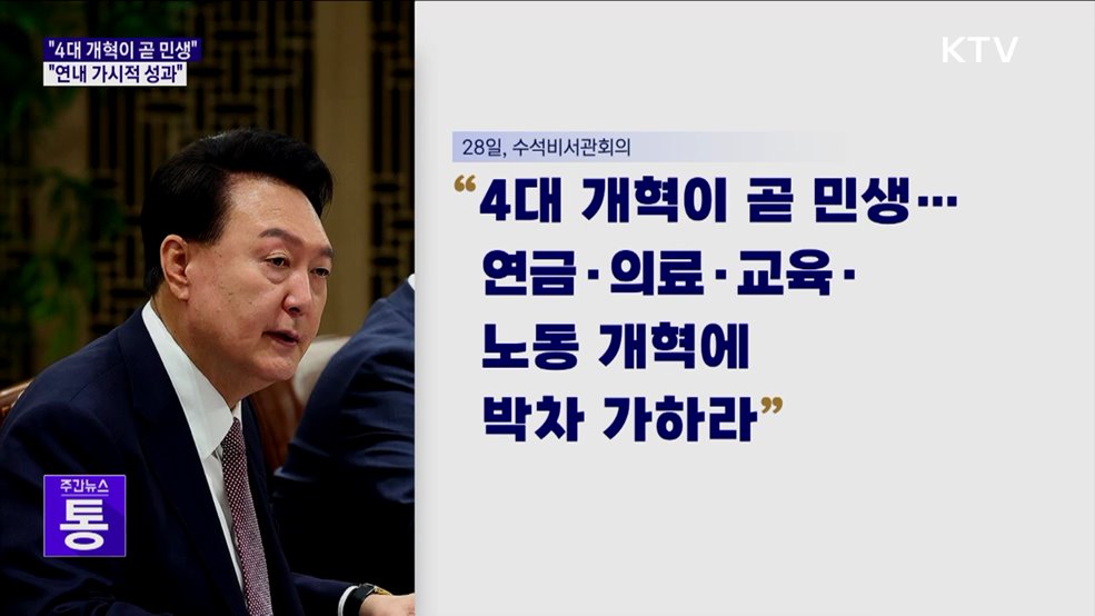 "4대 개혁이 곧 민생···연내 가시적 성과 내야"