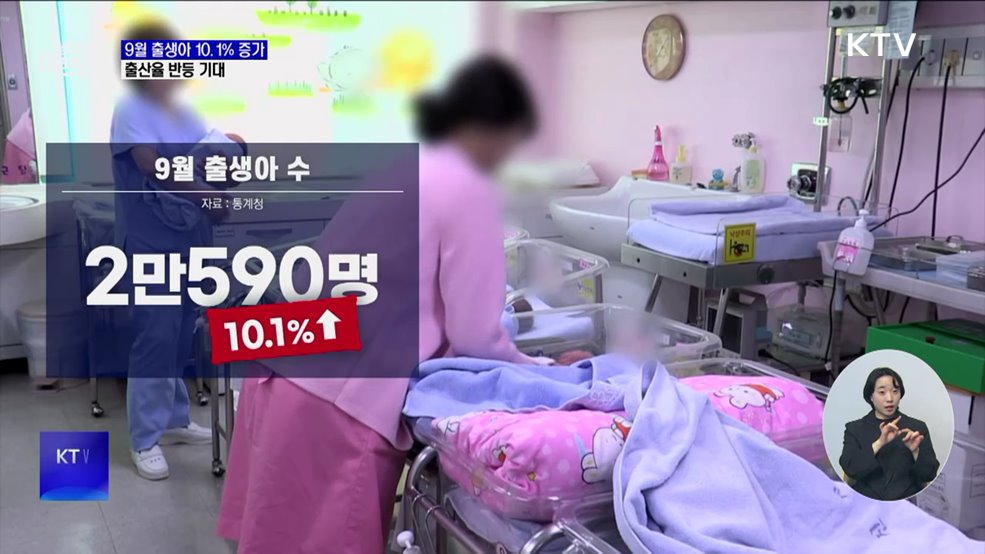 9월 출생아 10.1% 증가···9년 만에 출산율 반등 기대